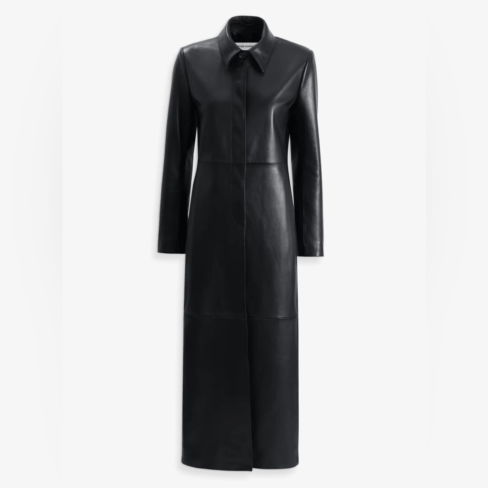 NWT Nour Hammour Gotham sleek leather coat